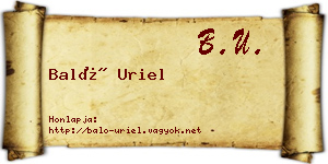 Baló Uriel névjegykártya